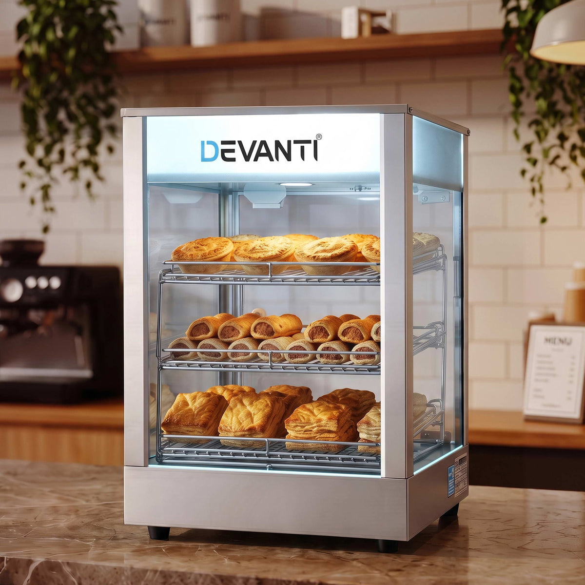 Commercial Food Warmer 850W 3 Shelf Heated Display Cabinet