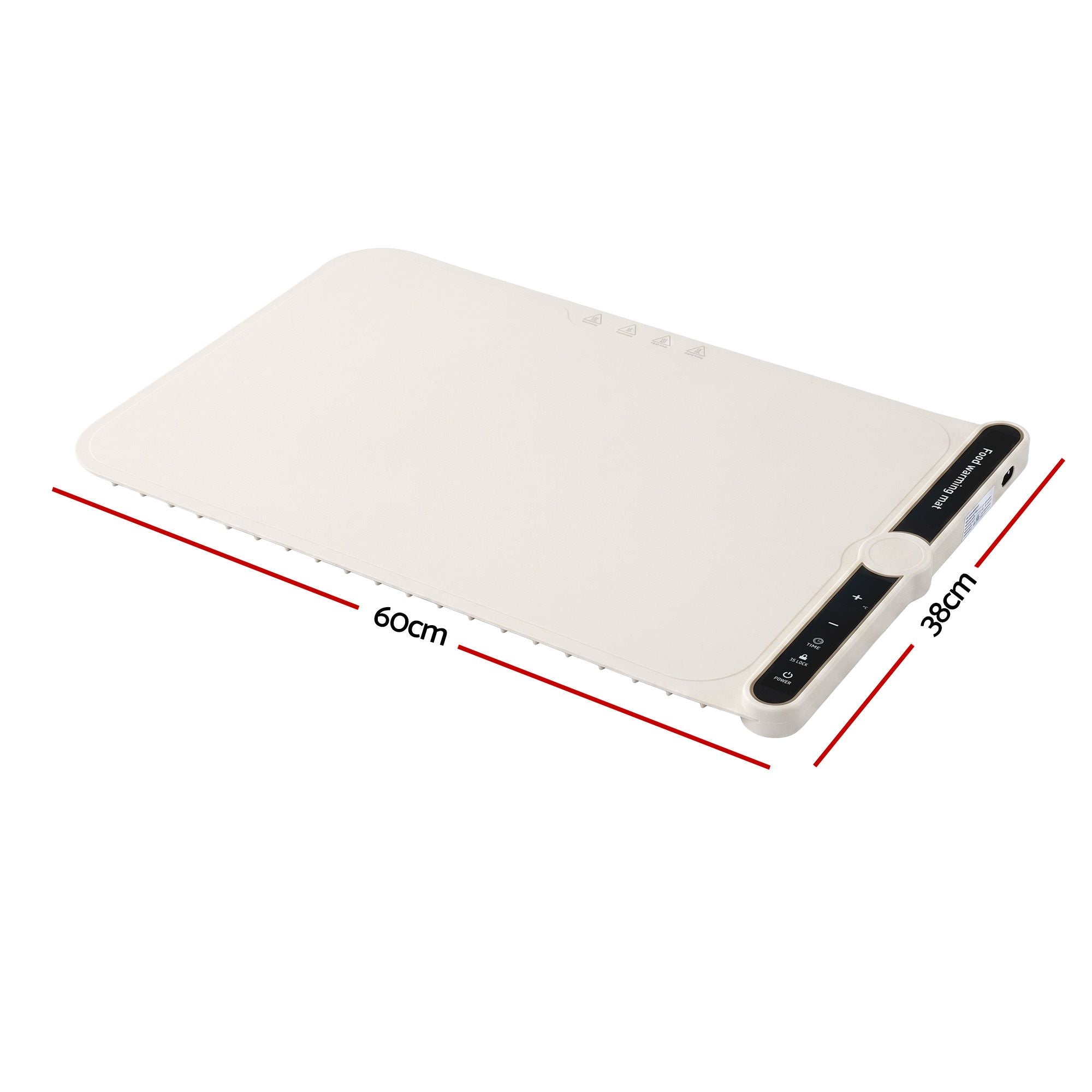 Electric Food Warming Mat 60 x 38cm with Timer and Safety Lock - White
