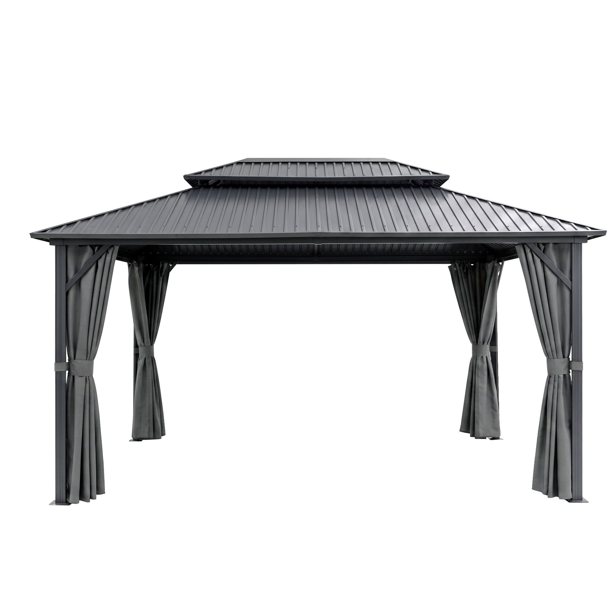 3x4.25m Gazebo Hardtop Steel Roof Outdoor Pavilion