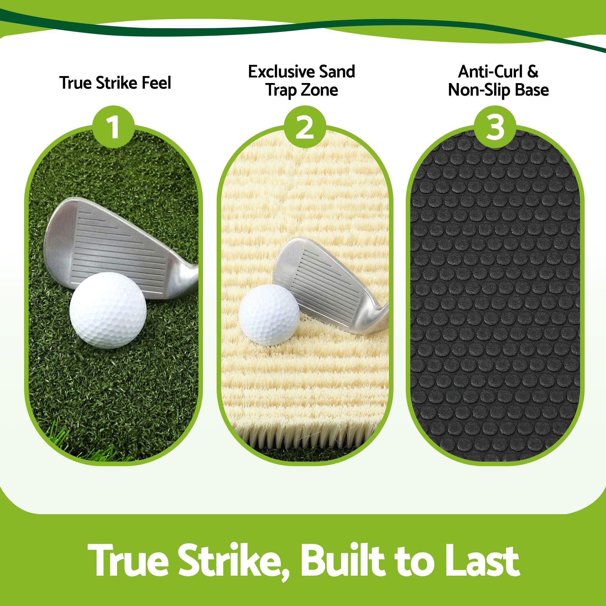 Golf Hitting Mat Practice Turf 4 in 1 Foldable Training Aid Backyard