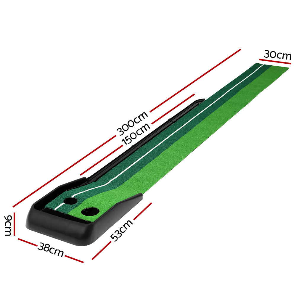 3M Golf Putting Practice Mat with Auto Return Track - Green