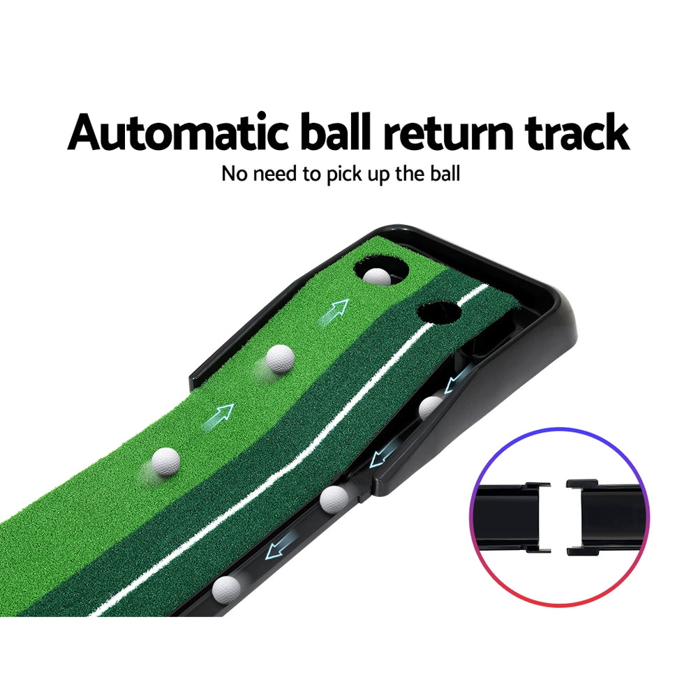 3M Golf Putting Practice Mat with Auto Return Track - Green