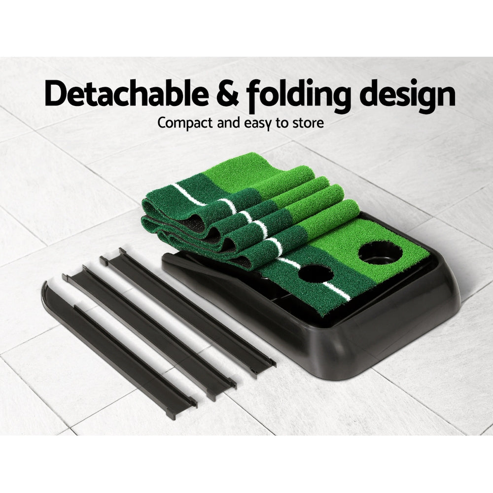 3M Golf Putting Practice Mat with Auto Return Track - Green
