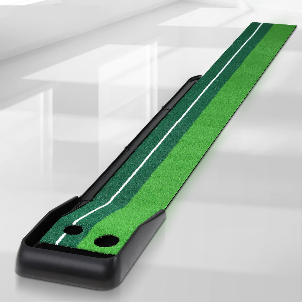3M Golf Putting Practice Mat with Auto Return Track - Green