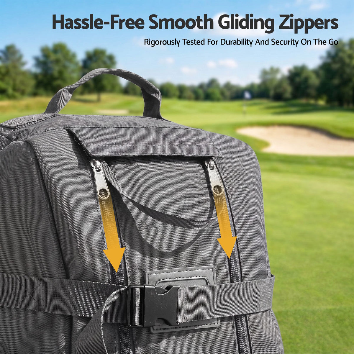 Golf Travel Bag with Wheels Foldable Soft Case Flight Cover - Grey