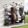 Golf 3 Bag Storage Garage Organizer with Wheels - Black