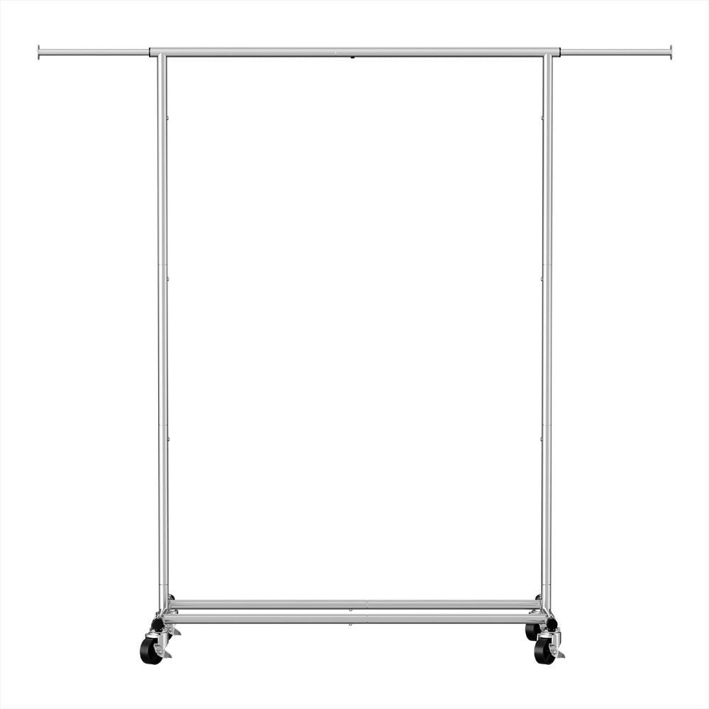 2X Adjustable Clothes Rack Garment Stand with Extendable Rail and Lockable Casters