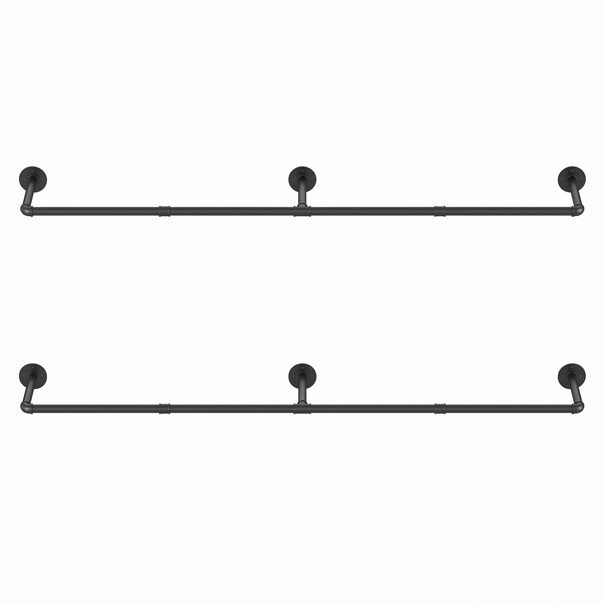 Artiss Clothes Rack Garment Rail Metal Industrial Pipe Wall Mounted 2 Pack