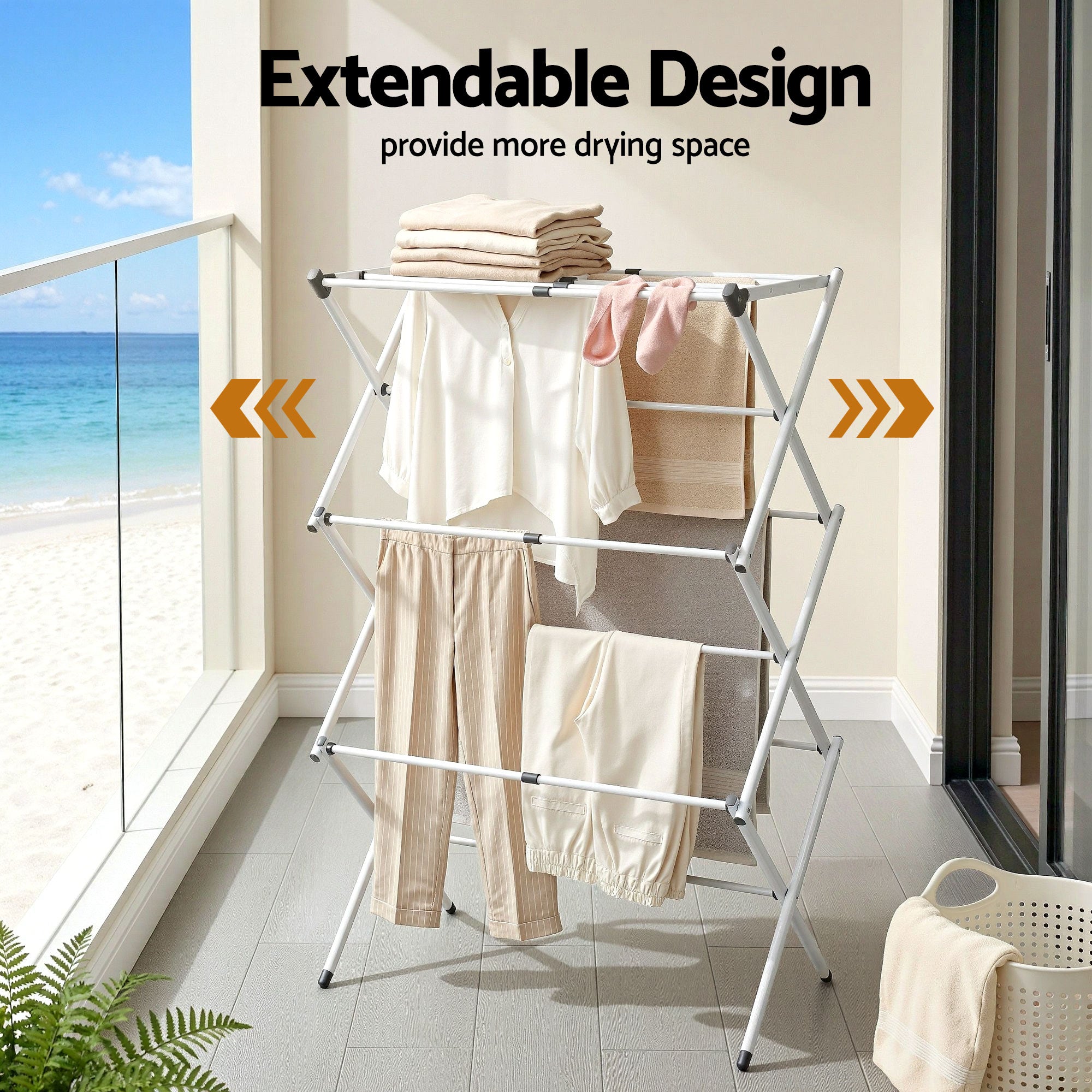Clothes Rack Foldable Airer Drying Rack Portable No Assembly Required