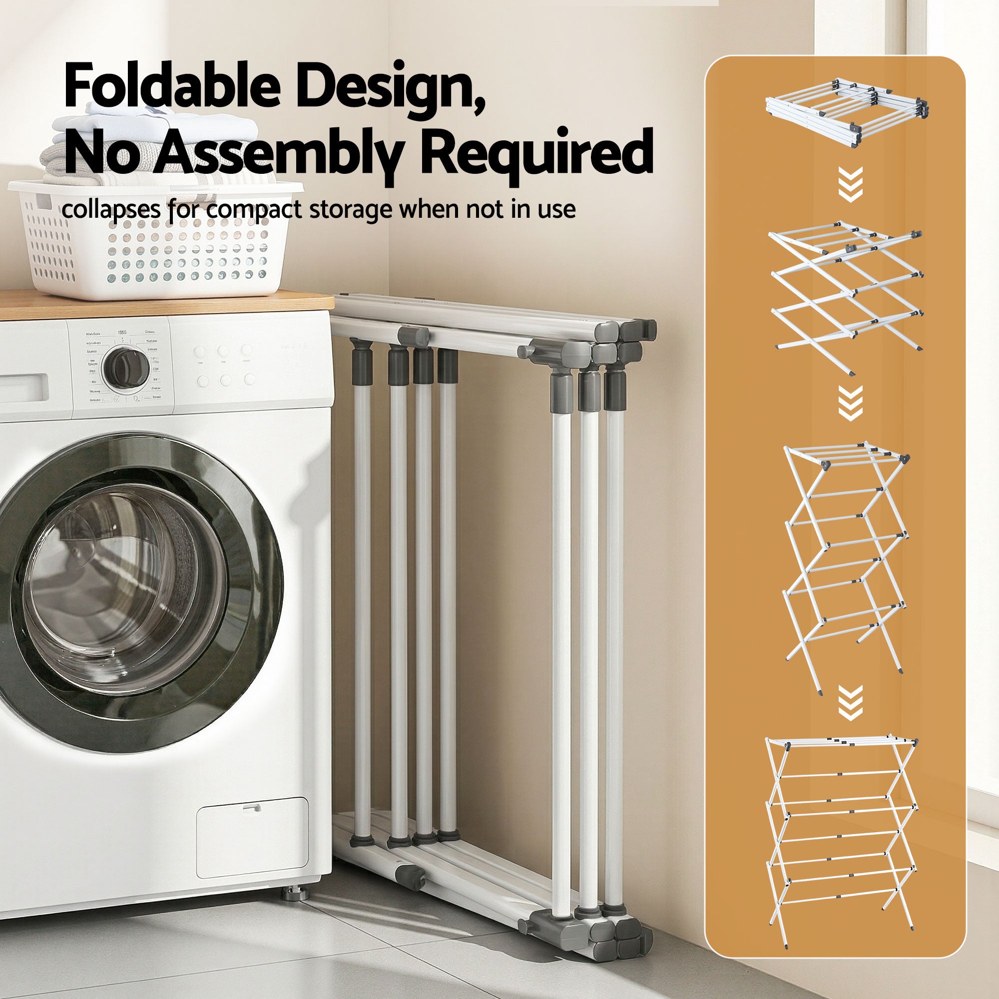 Clothes Rack Foldable Airer Drying Rack Portable No Assembly Required