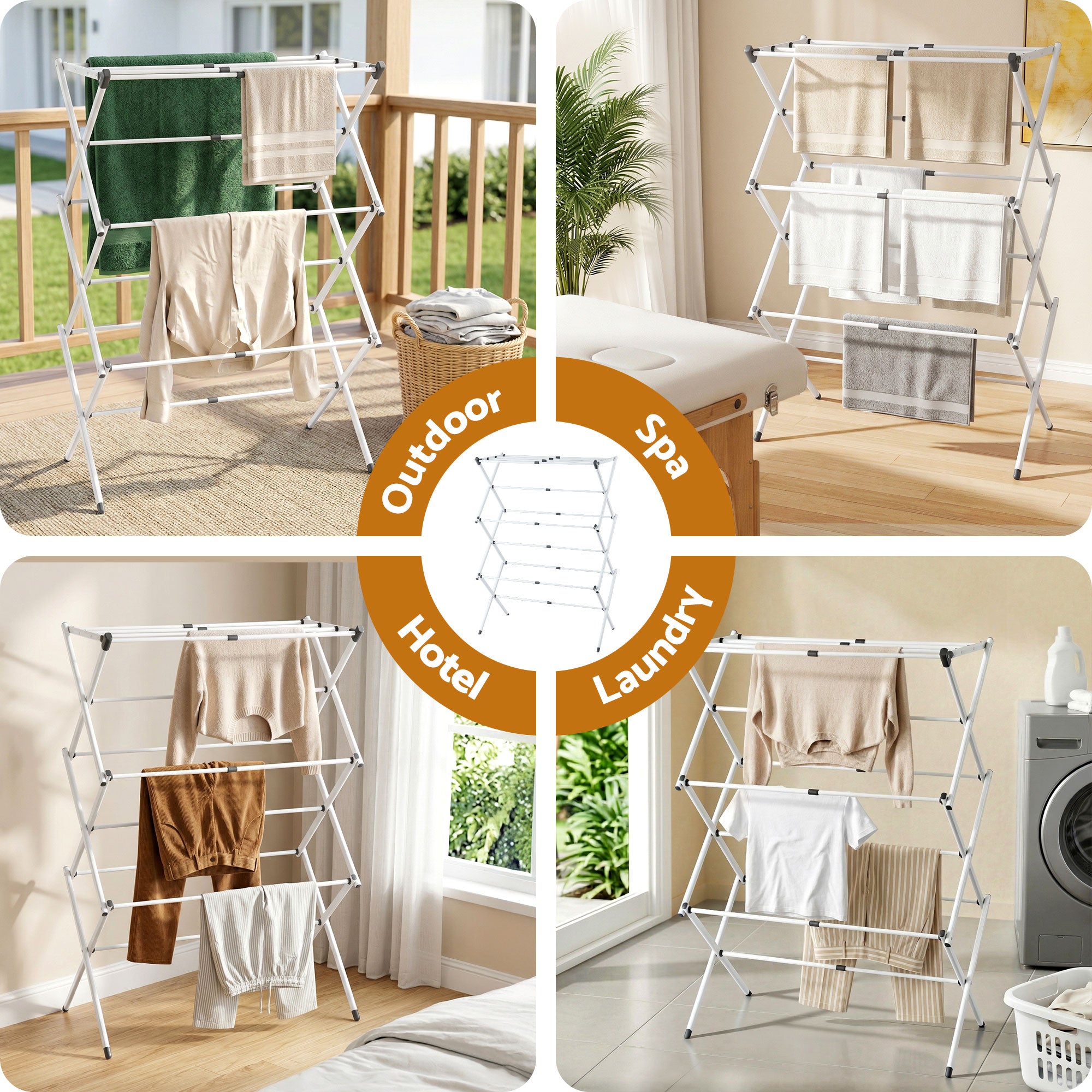 Clothes Rack Foldable Airer Drying Rack Portable No Assembly Required