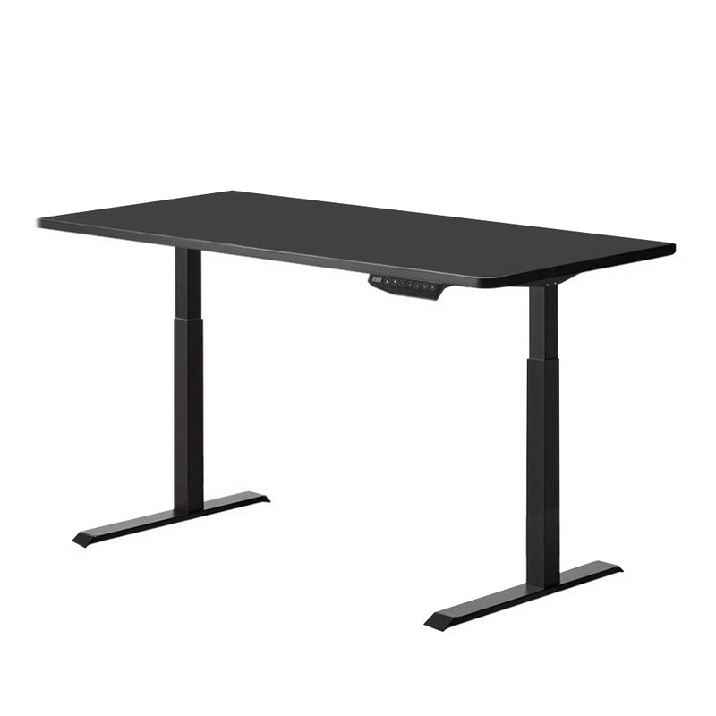 Standing Desk Sit Stand Riser Motorised Electric Computer Laptop Table Height Adjustable Dual Motor Black