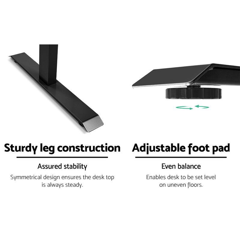 Standing Desk Sit Stand Motorised Electric Frame Computer Laptop Table 120cm Dual Motor