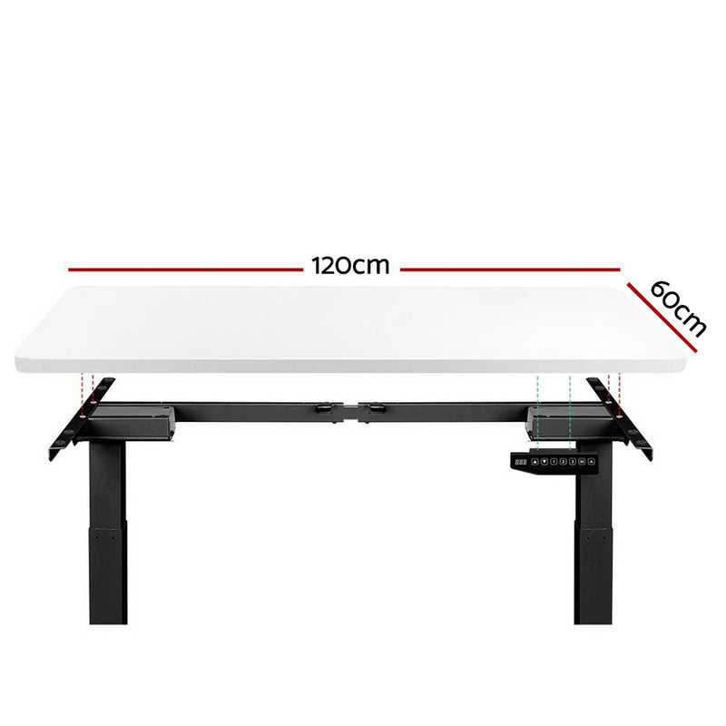 Standing Desk Sit Stand Riser Motorised Electric Computer Laptop Table 120cm Dual Motor