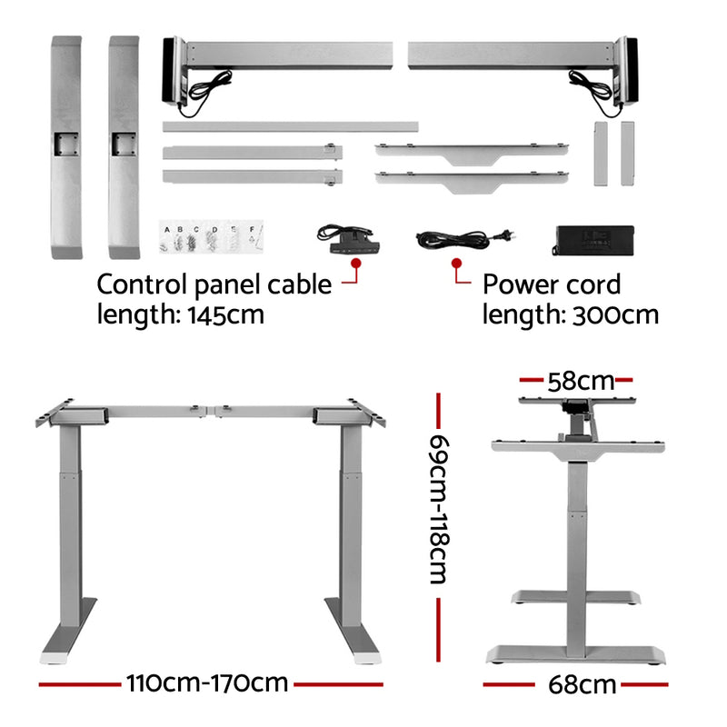 Sit Stand Desk Standing Desks Motorised Electric Home Office Laptop Computer Dual Motor 120cm