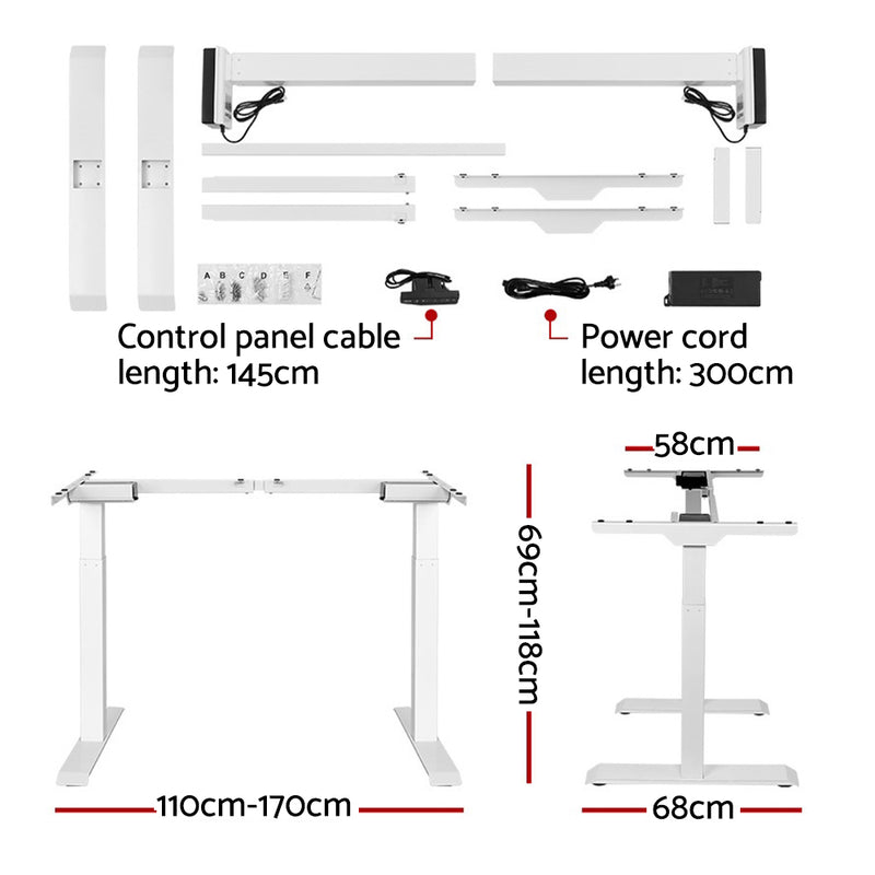 Standing Desk Sit Stand Riser Motorised Electric Computer Laptop Table Home Office Dual Motor 120cm