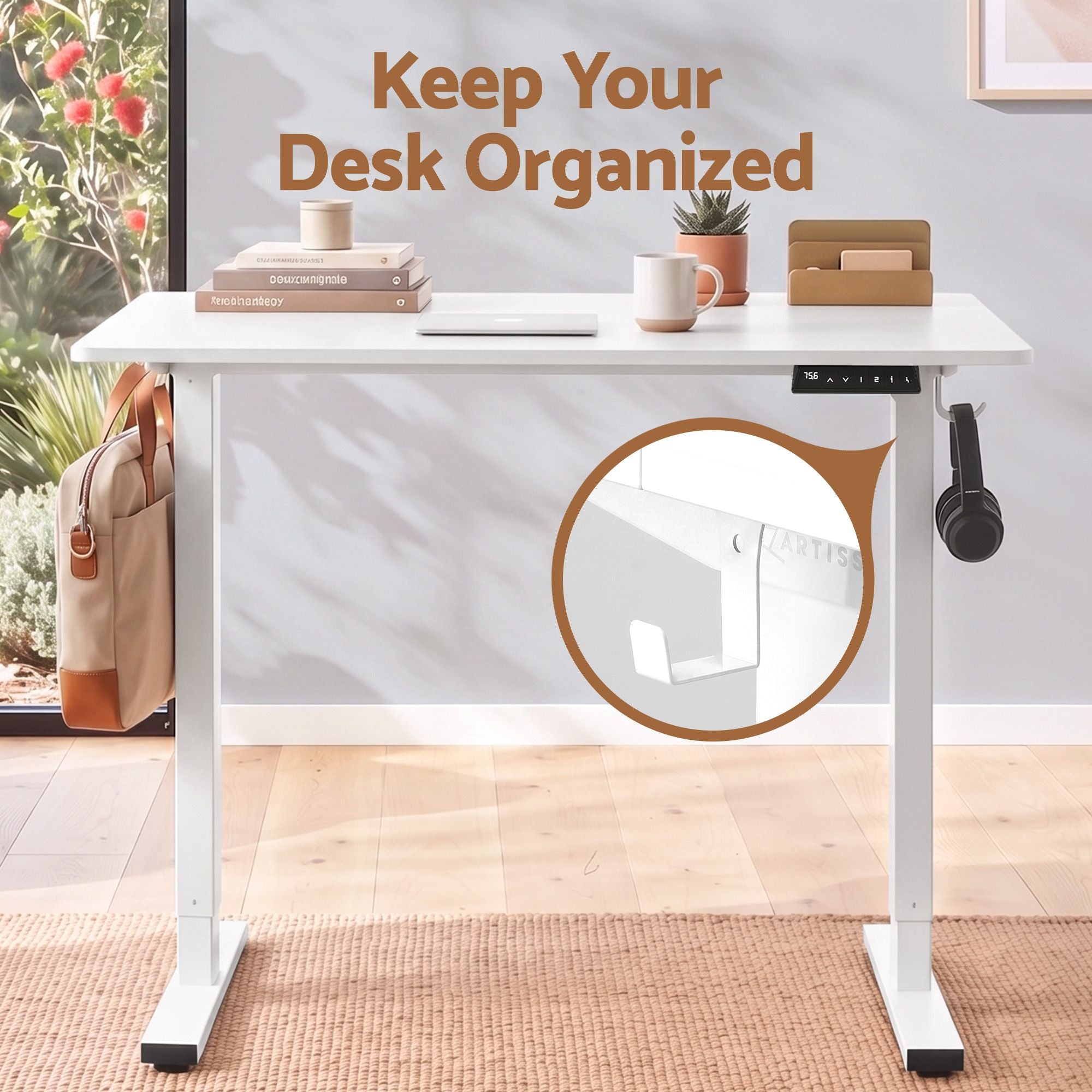Standing Desk Electric Adjustable Ergonomic Office Table 100cm White