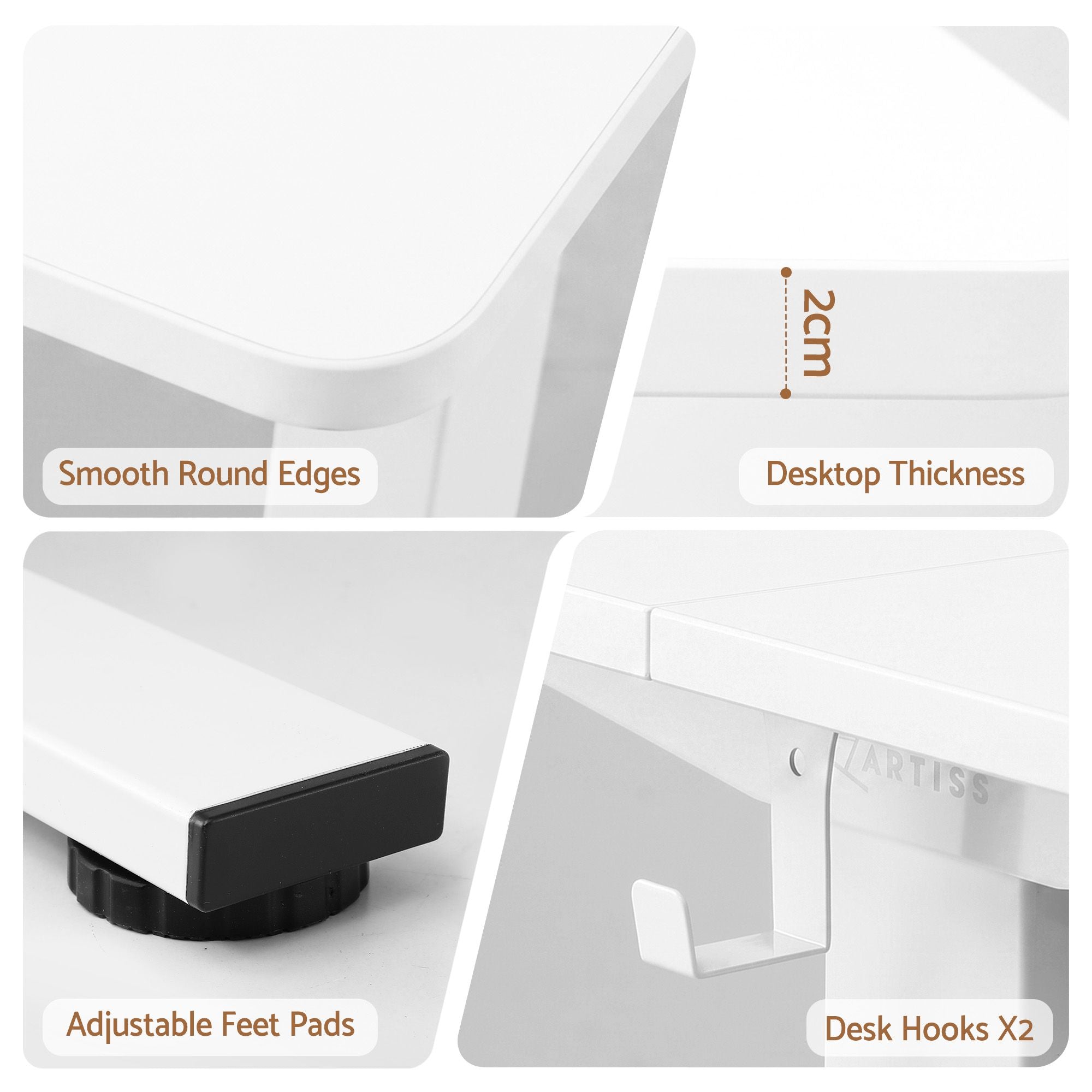 Standing Desk Electric Adjustable Ergonomic Office Table 100cm White