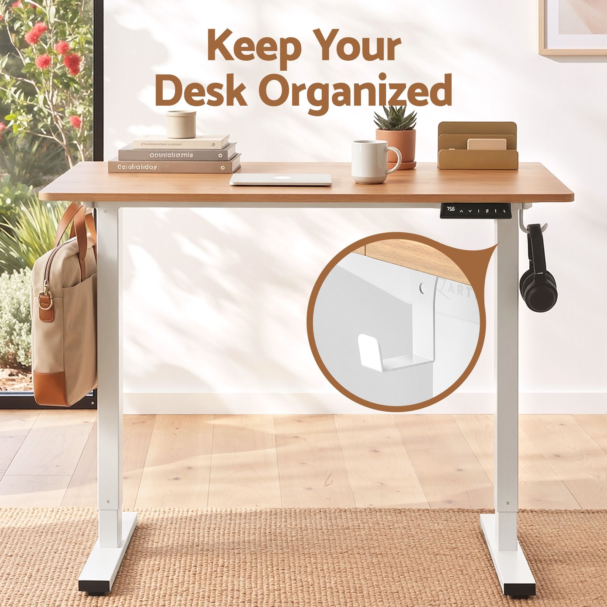 Standing Desk Electric Adjustable Ergonomic Office Table 100cm Oak