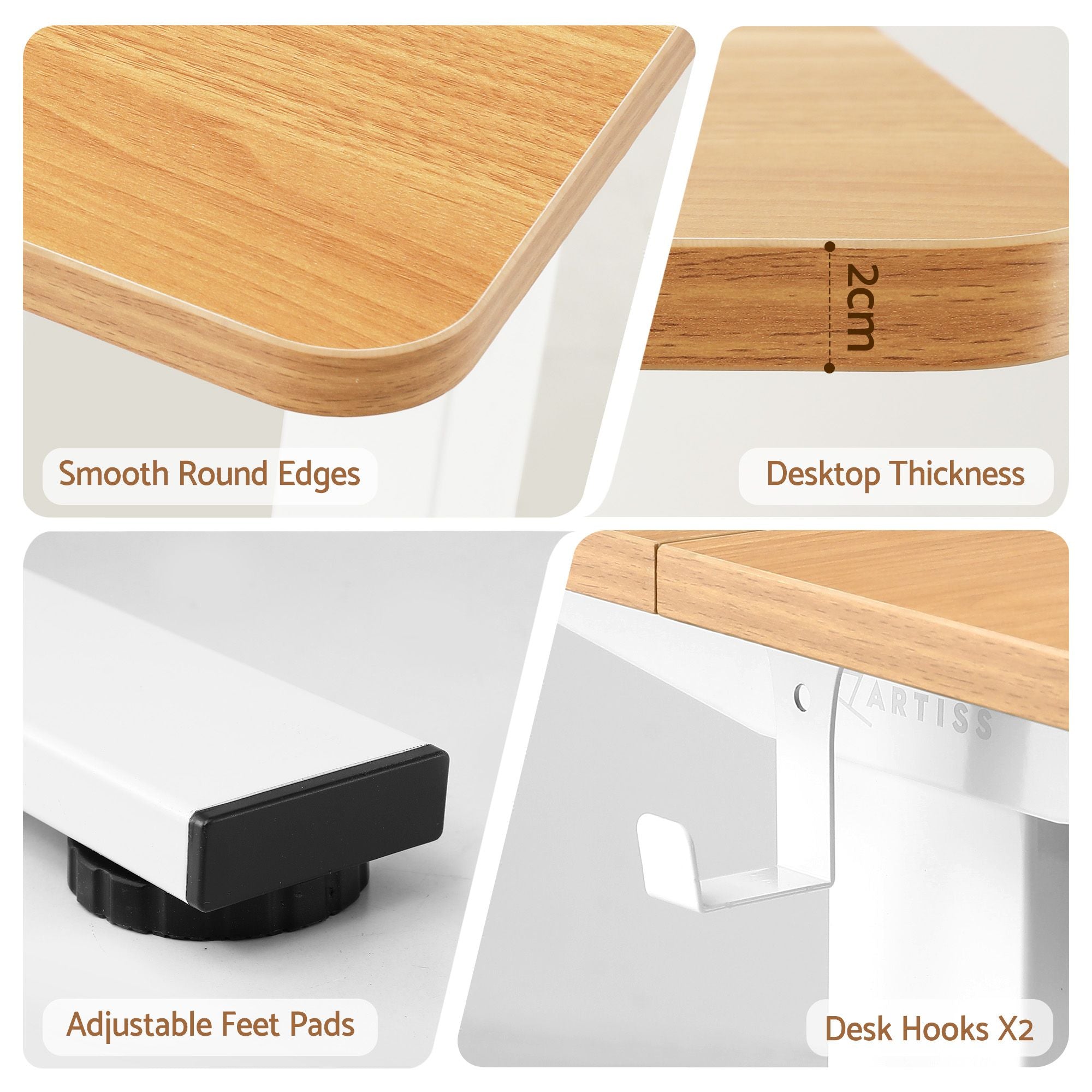 Standing Desk Electric Adjustable Ergonomic Office Table 100cm Oak