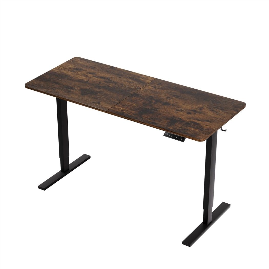 Standing Desk Height Adjustable 140cm Ergonomic Office Desk Brown