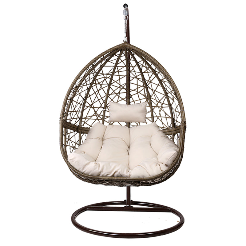 Outdoor Hanging Wicker Egg Chair - Brown