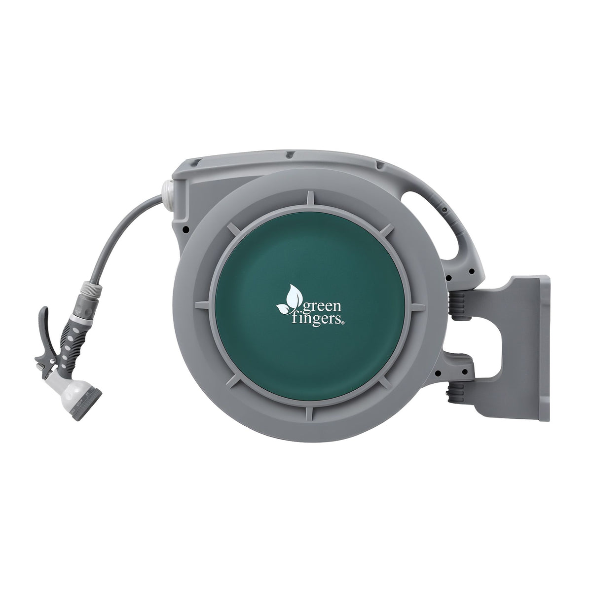 20m Retractable Wall Mounted Garden Hose Reel with 9-Pattern Nozzle - Green
