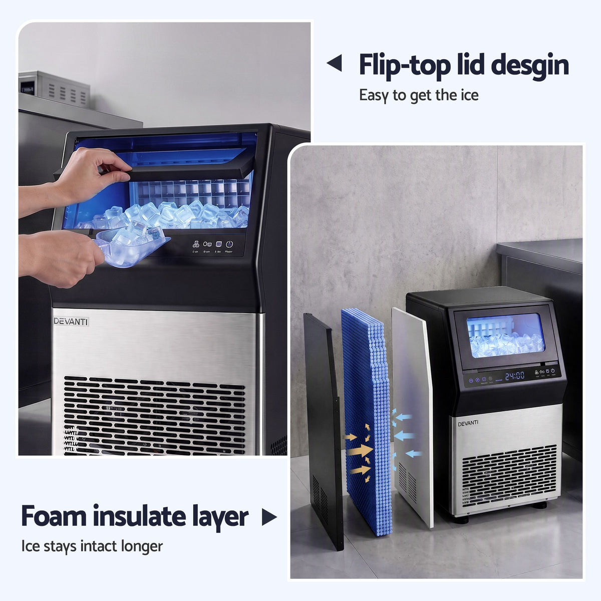 35kg Commercial Freestanding Ice Maker Ice Cube Machine