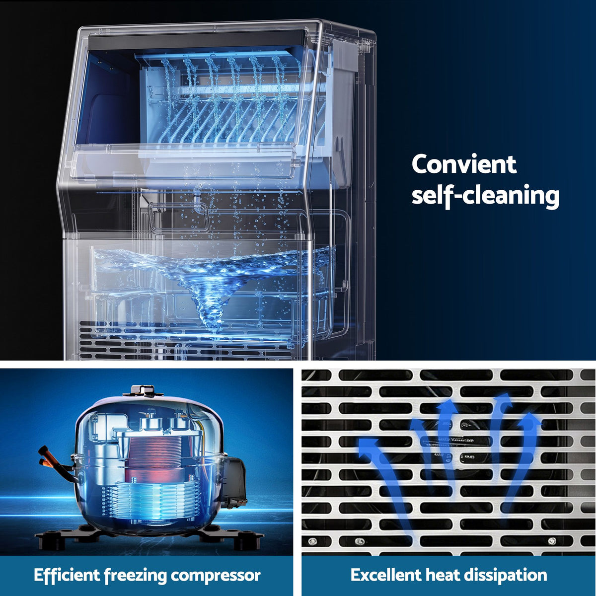 35kg Commercial Freestanding Ice Maker Ice Cube Machine
