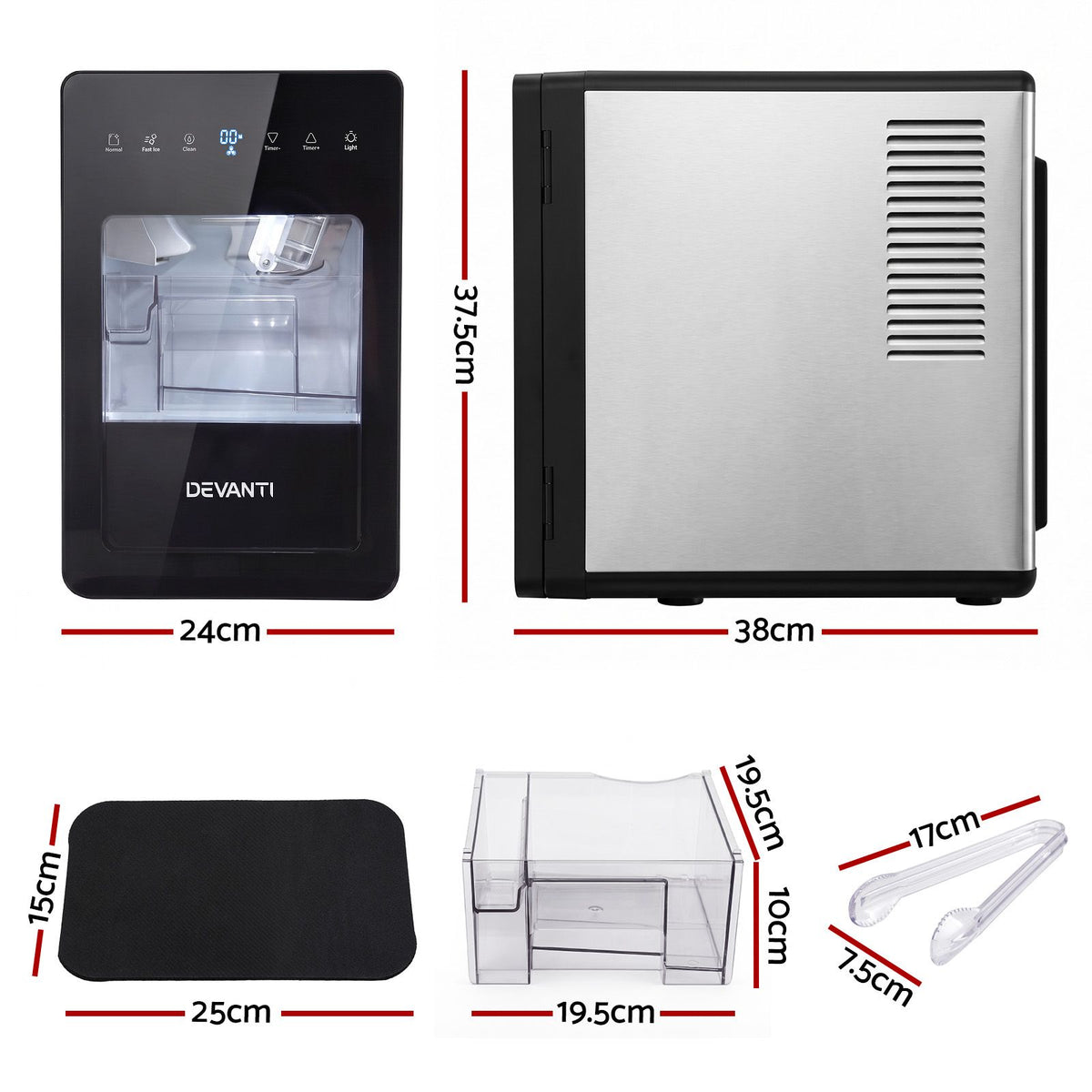 Ice Maker Countertop Machine 5cm Large Cubes 150pcs/24h for Home