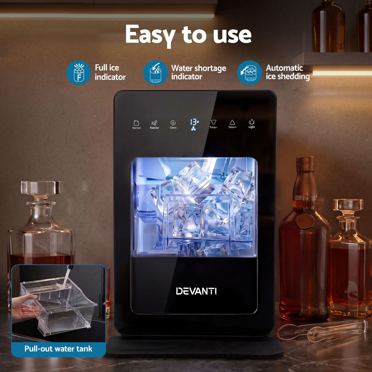 Ice Maker Countertop Machine 5cm Large Cubes 150pcs/24h for Home