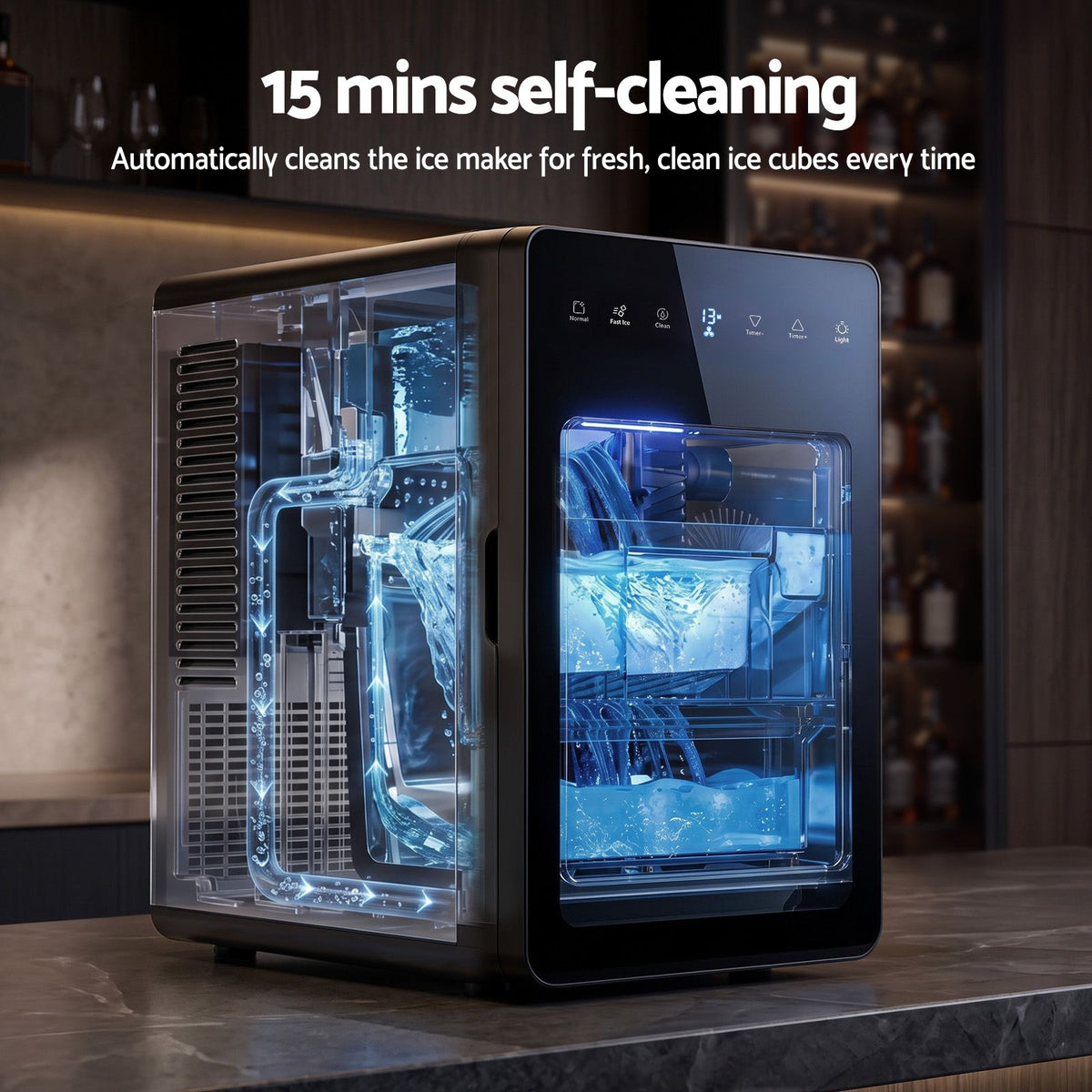 Ice Maker Countertop Machine 5cm Large Cubes 150pcs/24h for Home