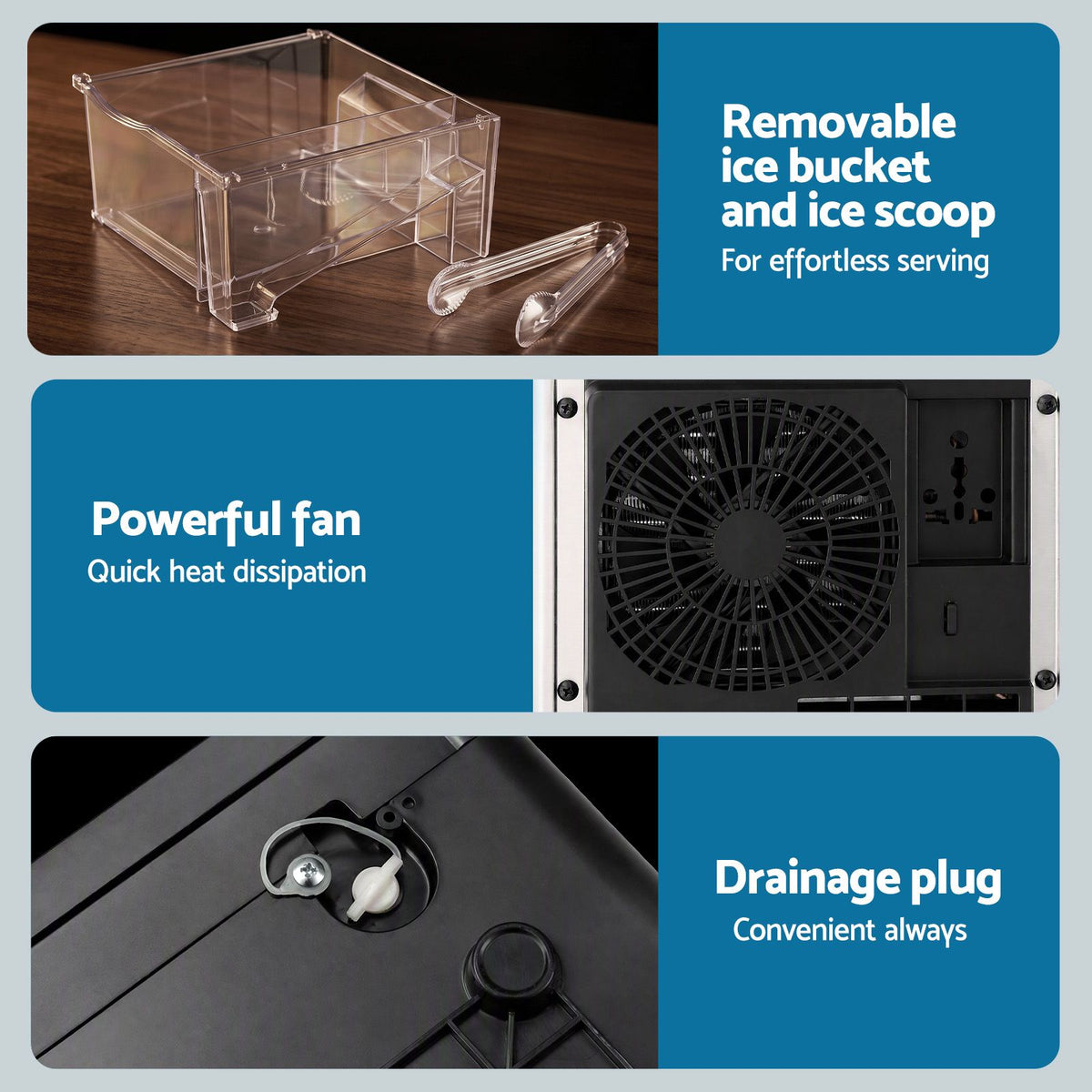 Ice Maker Countertop Machine 5cm Large Cubes 150pcs/24h for Home