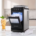 Slim Compact Countertop Ice Maker 12KG/24H with Touch Panel and Self-Cleaning - Black