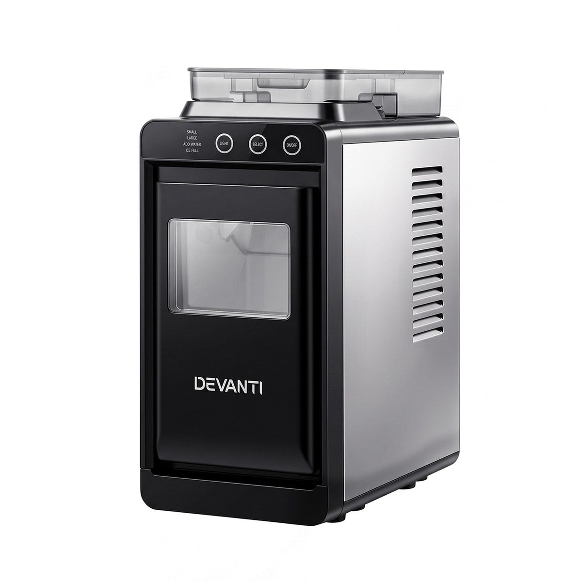 Slim Compact Countertop Ice Maker 12KG/24H with Touch Panel and Self-Cleaning - Black