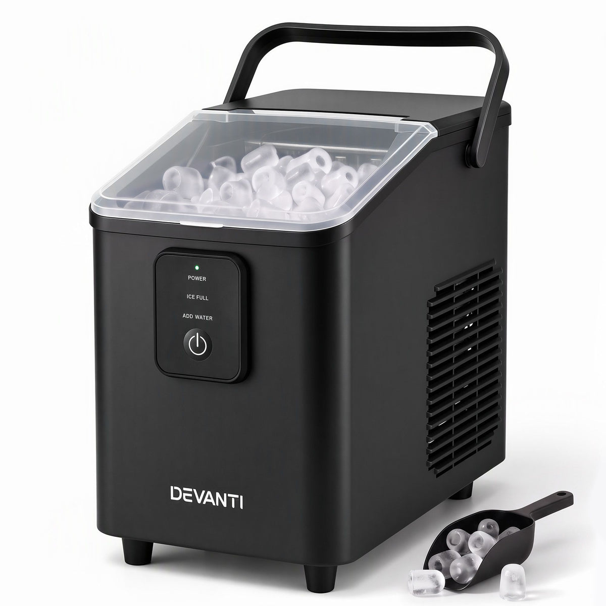Portable Ice Maker 11-12kg Daily Capacity Bullet Cube Machine - Black