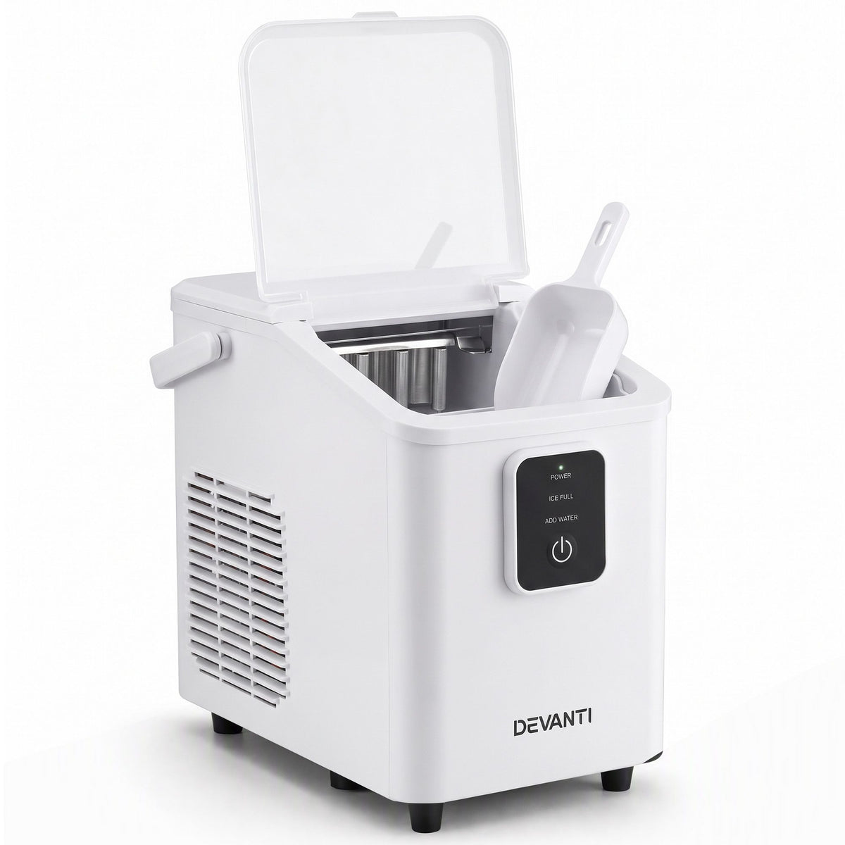 Portable Bullet Cube Ice Maker 11-12kg Capacity - White
