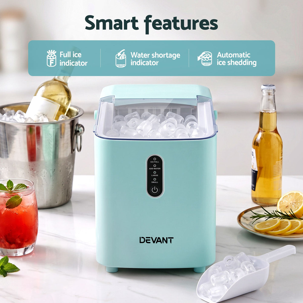 12KG Portable Bullet Ice Maker Machine - Green