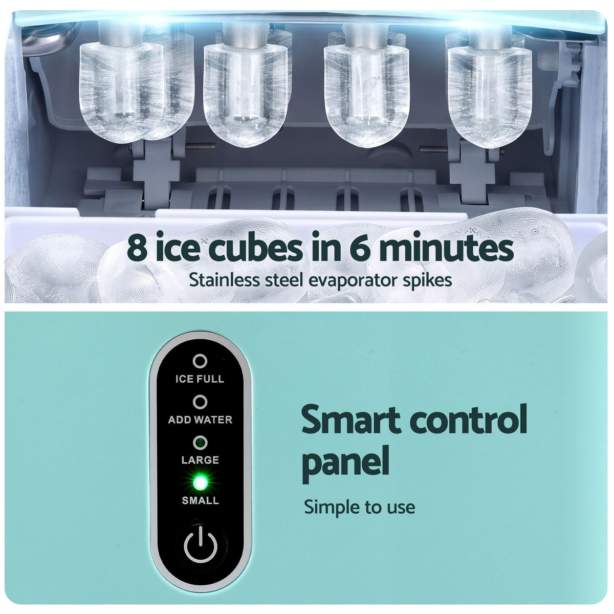 12KG Portable Bullet Ice Maker Machine - Green
