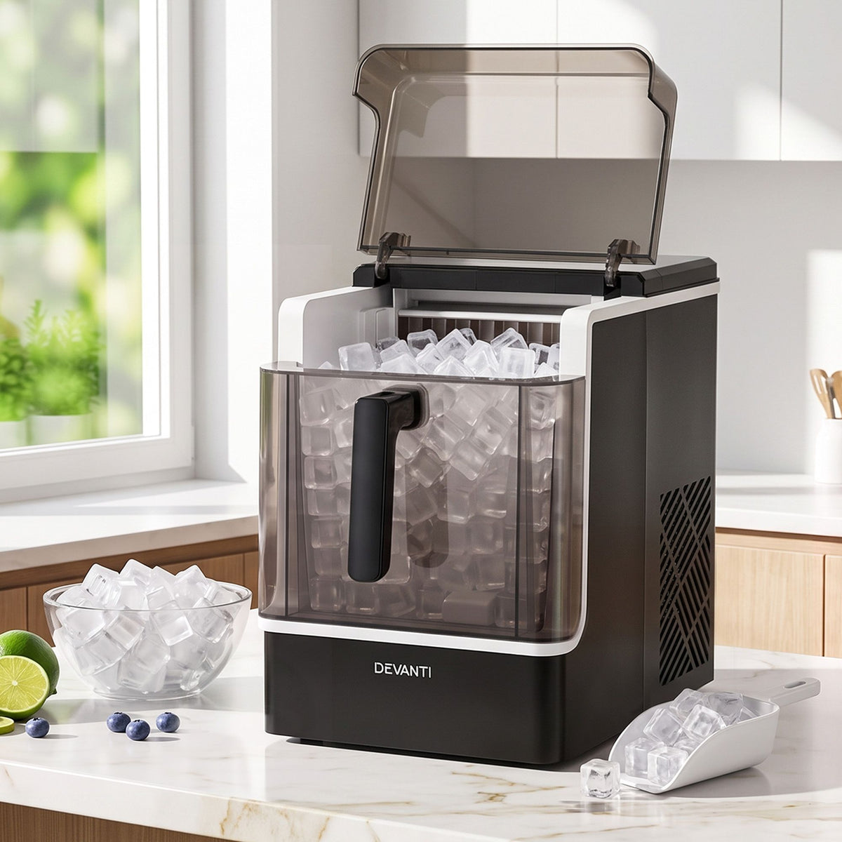 Ice Maker Portable 23kg Daily Square Cube with Basket - Black