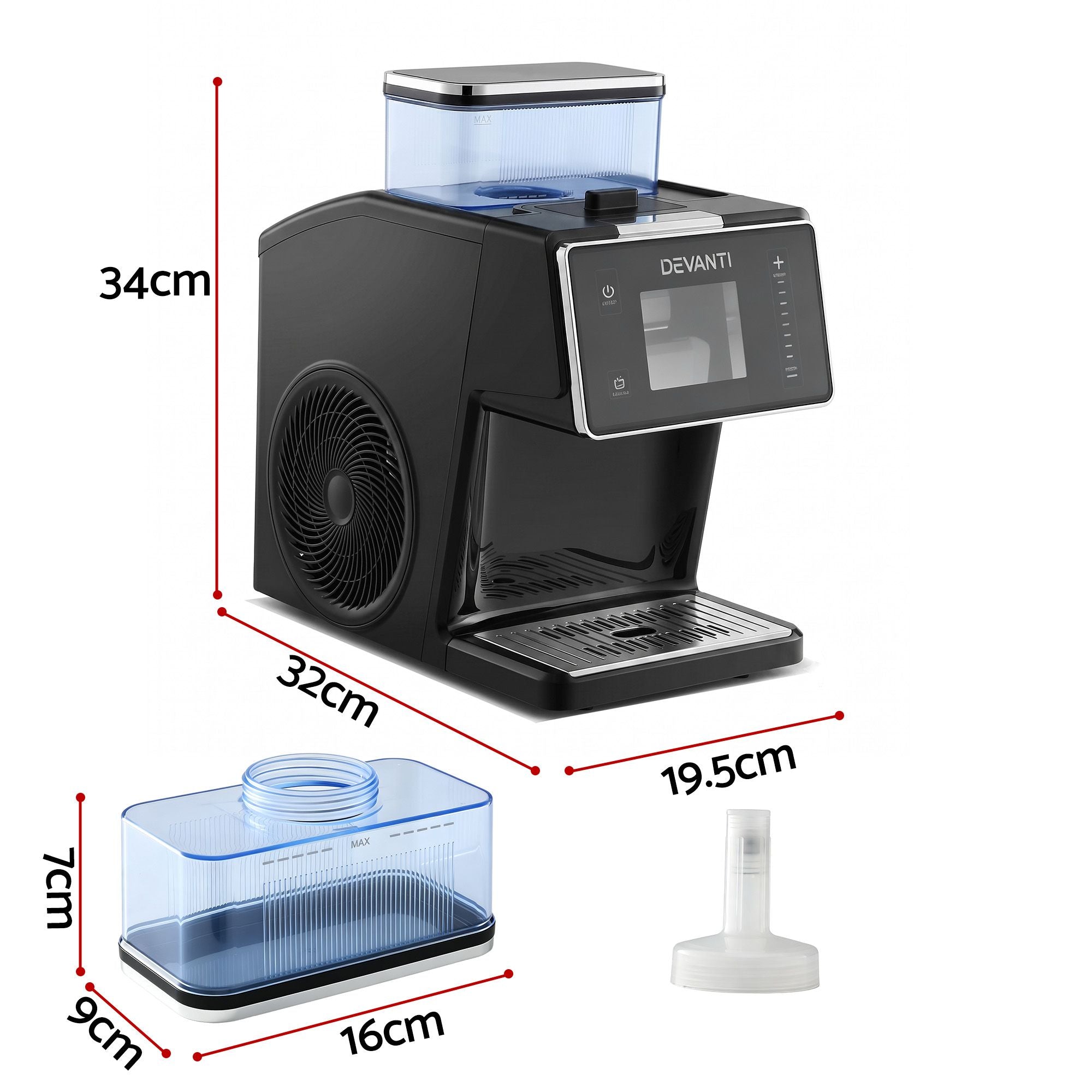 20kg/24hr Ice Maker Snowflake Bingsu Shaved Ice Slushie Maker Black