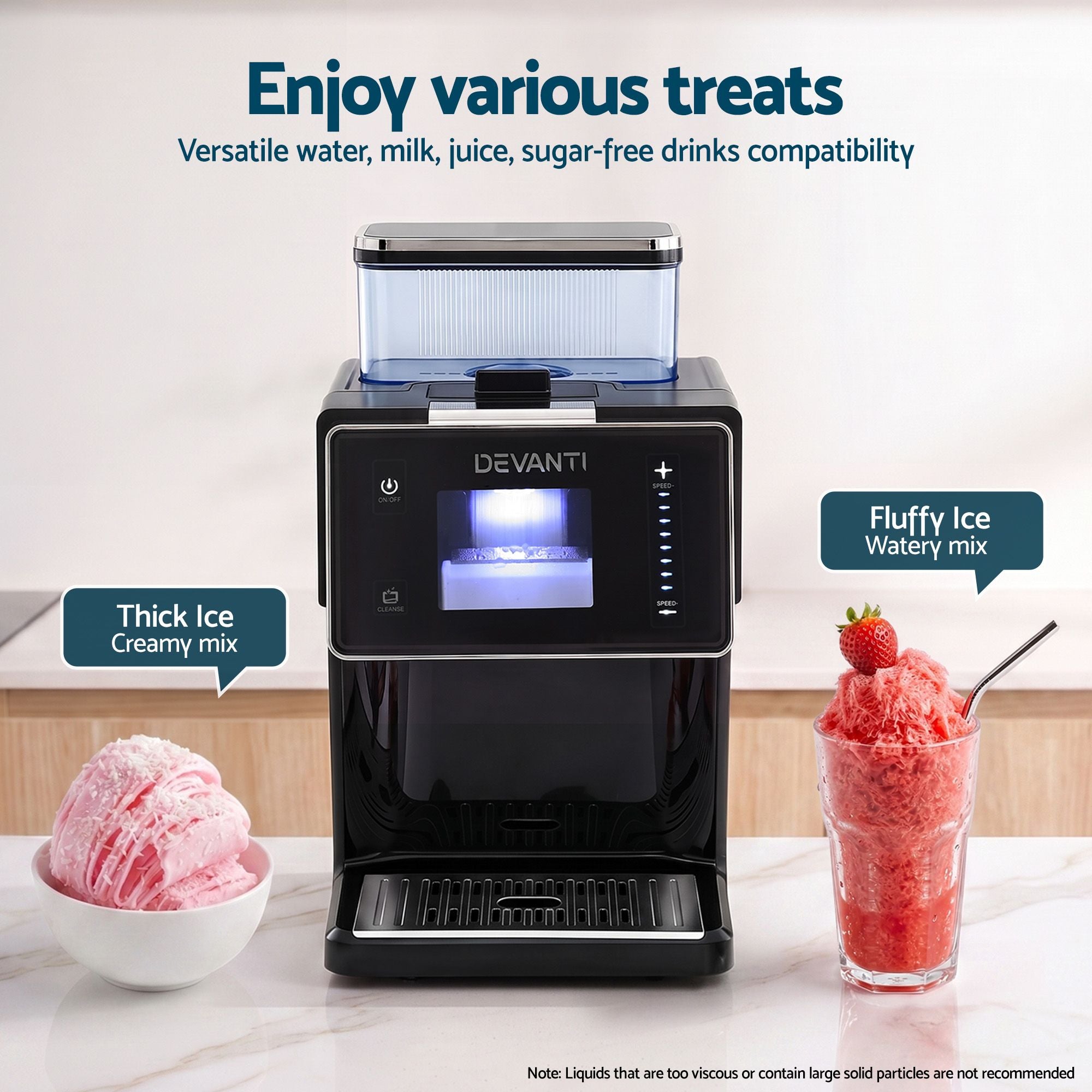 20kg/24hr Ice Maker Snowflake Bingsu Shaved Ice Slushie Maker Black
