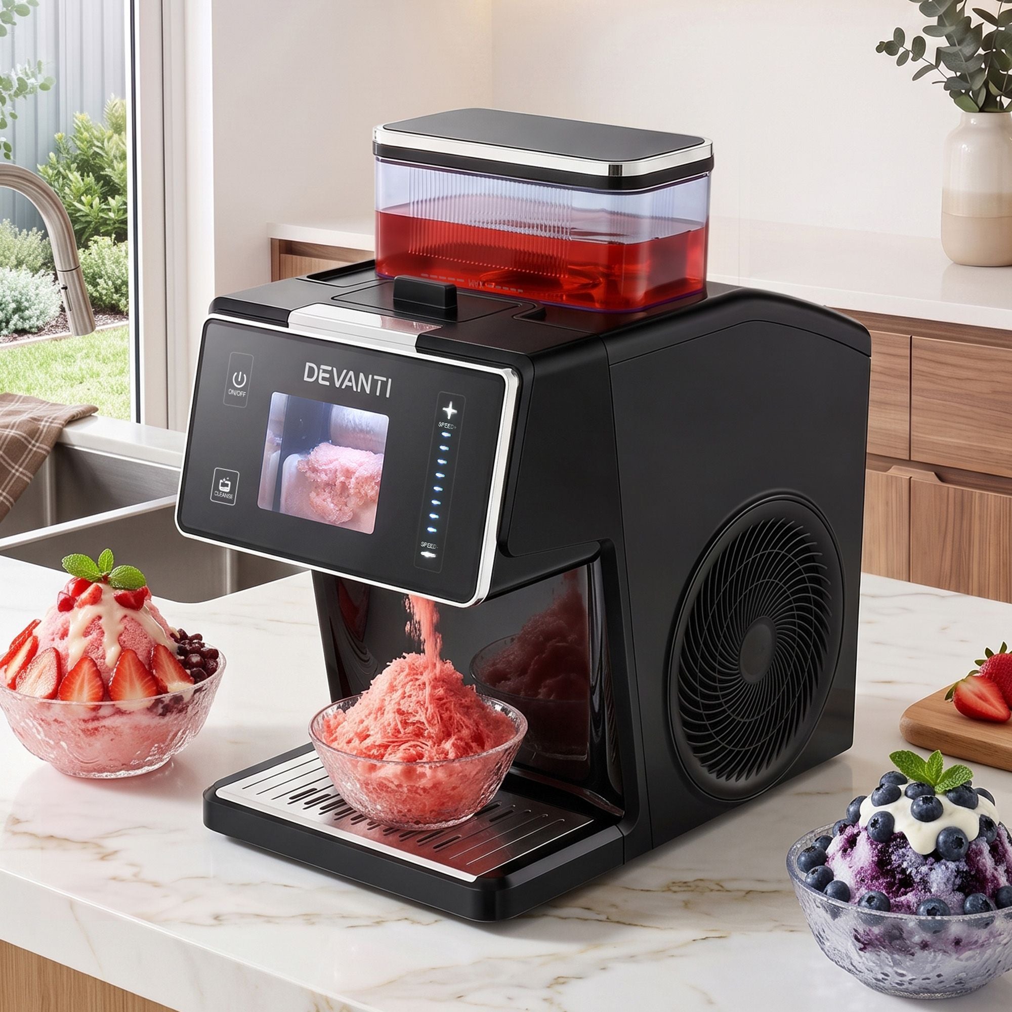 20kg/24hr Ice Maker Snowflake Bingsu Shaved Ice Slushie Maker Black