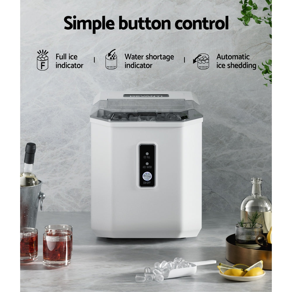 12kg Ice Maker Machine Portable Countertop 2L White