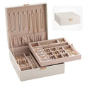 2 Layer Jewellery Storage Organiser with Necklace Hooks and Removable Dividers - White
