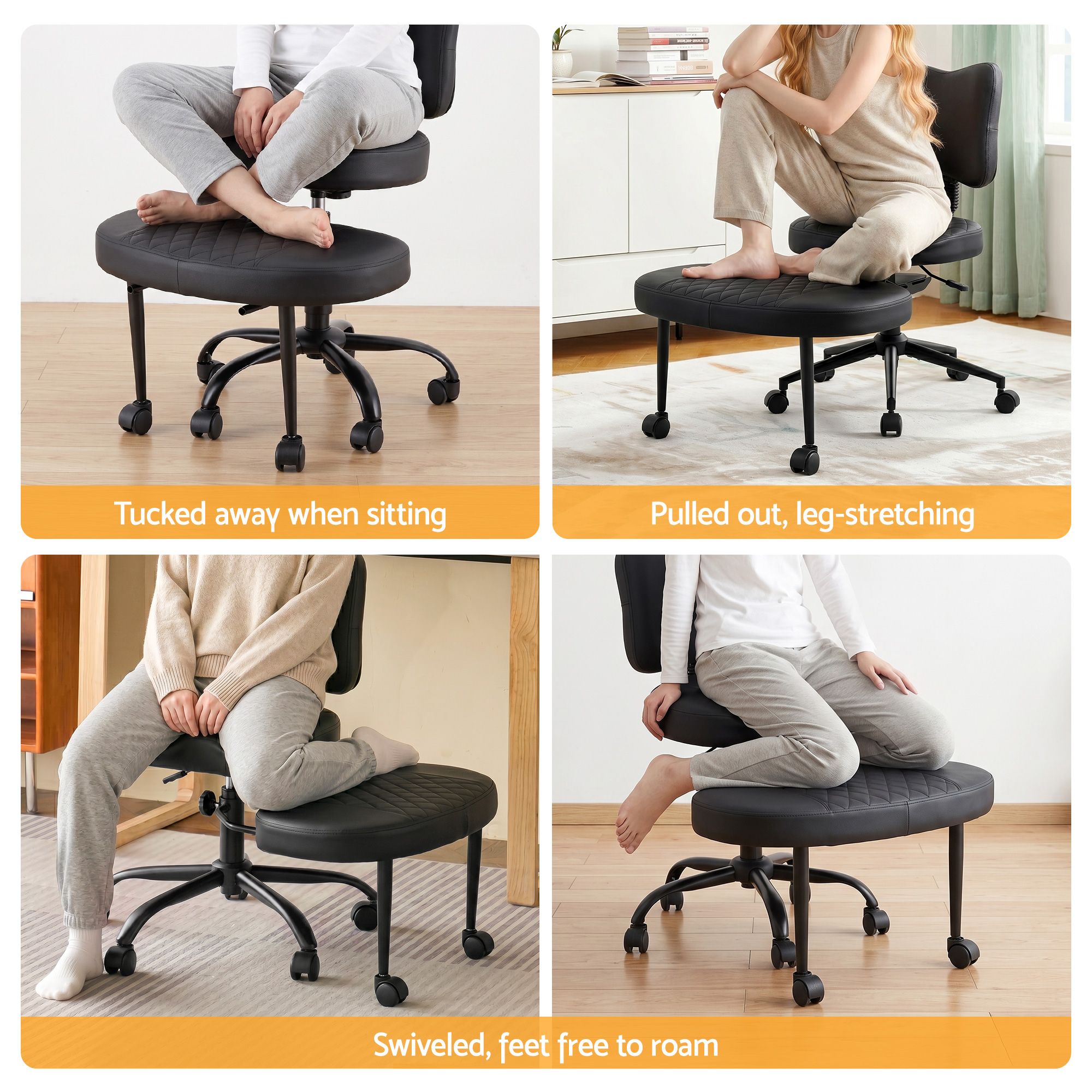 Cross Legged Kneeling Chair Adjustable Meditation Ergonomic Office Seat
