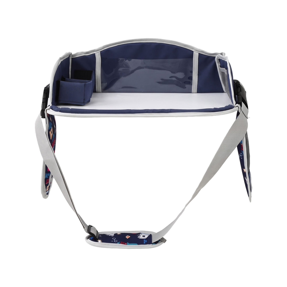 Kids Travel Tray Car Seat Lap Desk Portable Organiser for Car & Airplane - Blue