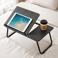 Laptop Desk Bed Table Foldable Portable with Adjustable Desktop - Black