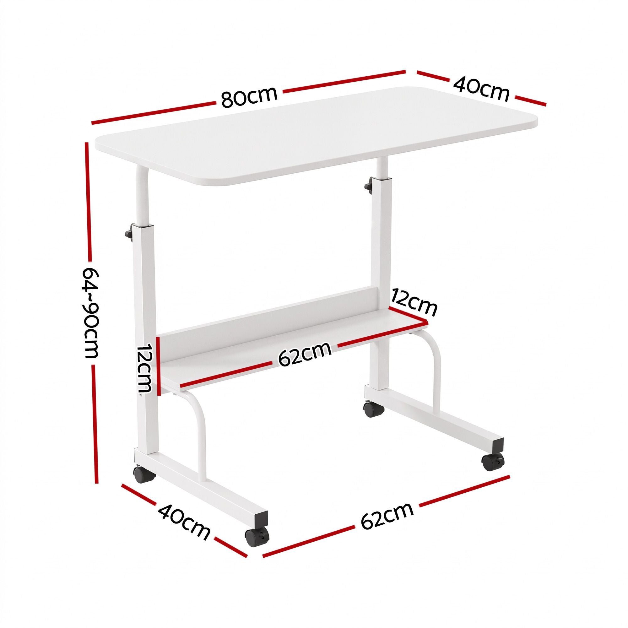 Laptop Desk Portable Sit Stand Desks Height Adjustable Workstation 80CM White