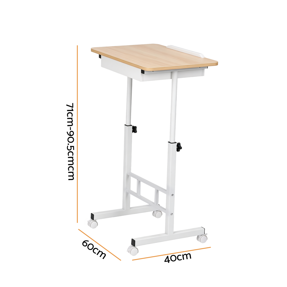 Adjustable Mobile Laptop Desk with Hidden Storage Wood Finish - Light Wood